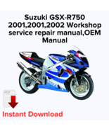 Suzuki GSX-R750 2001,2001,2002 Workshop service repair manual,OEM Manual... - $275.66 MXN