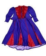 Cosplay Victorian Style Dress Purple &amp; Red Lace Trim Long Sleeve Gown - $98.67 CAD