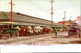 French Market Street View Horse &amp; Buggy New Orleans LA  UNP 1907 Postcard Q21 - £6.18 GBP