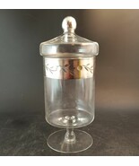 Dorothy Thorpe Silver Band Small Apothacary Jar 8&quot; - $24.68 CAD