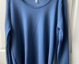 Lularoe Lynnae Top Blue Womens Plus 2x Textured Long Sleeved Hi Lo Hem - $15.49