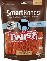 SmartBones Vegetable, Chicken and Peanut Butter Smart Twist Sticks Rawhi... - $21.13