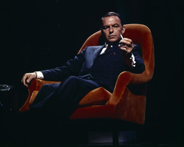 Frank Sinatra moody pose in suit relaxing in chair holding cigarette 16x... - £55.05 GBP