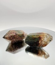 Garden Quartz Lodolite Set  Healing Grounding Stone, 1 Freeform 1 Double Point - £37.36 GBP