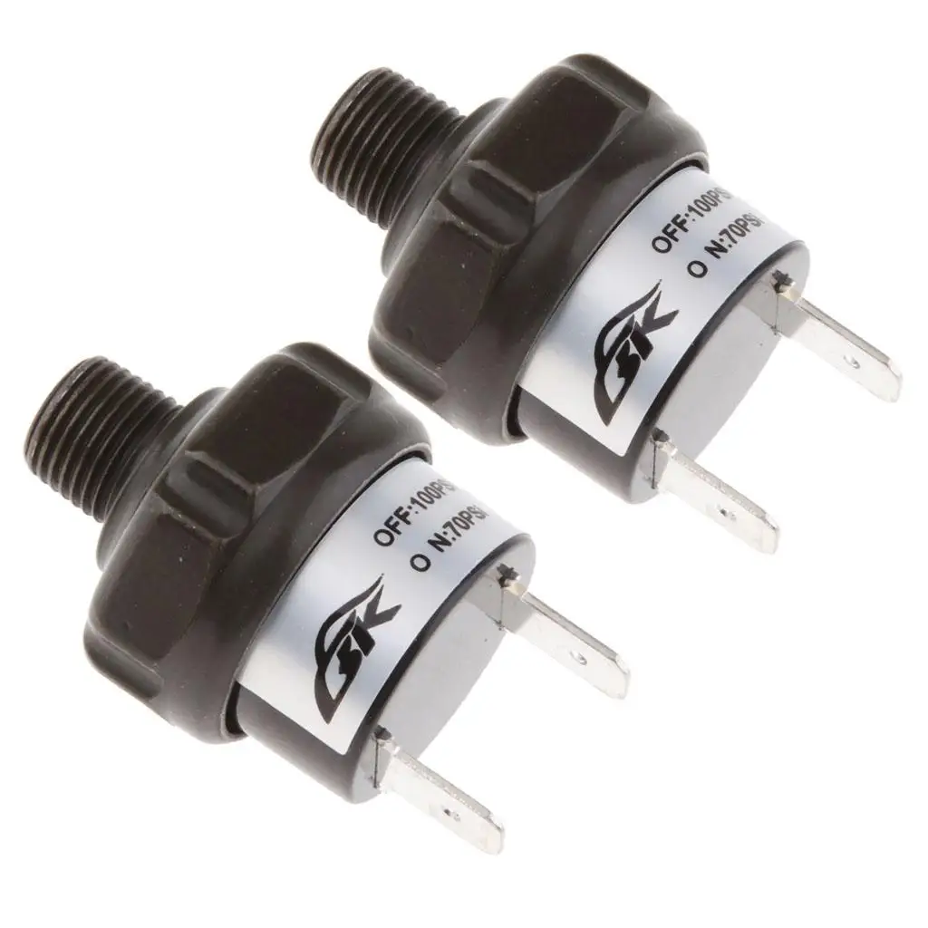 2Pcs 70 PSI Heavy Duty Air Pressure Control Switch Valve for 12V Air Compresso - £18.87 GBP