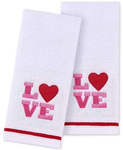 Martha Stewart Collection Embroidered Tip Towels, Set of 2 Size OS Color White - £23.67 GBP