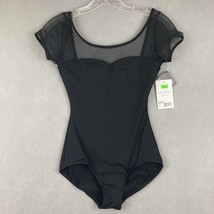 Capezio MESH YOLK Short Sleeve Leotard SE1039W Women Small Black *READ* - €15,74 EUR