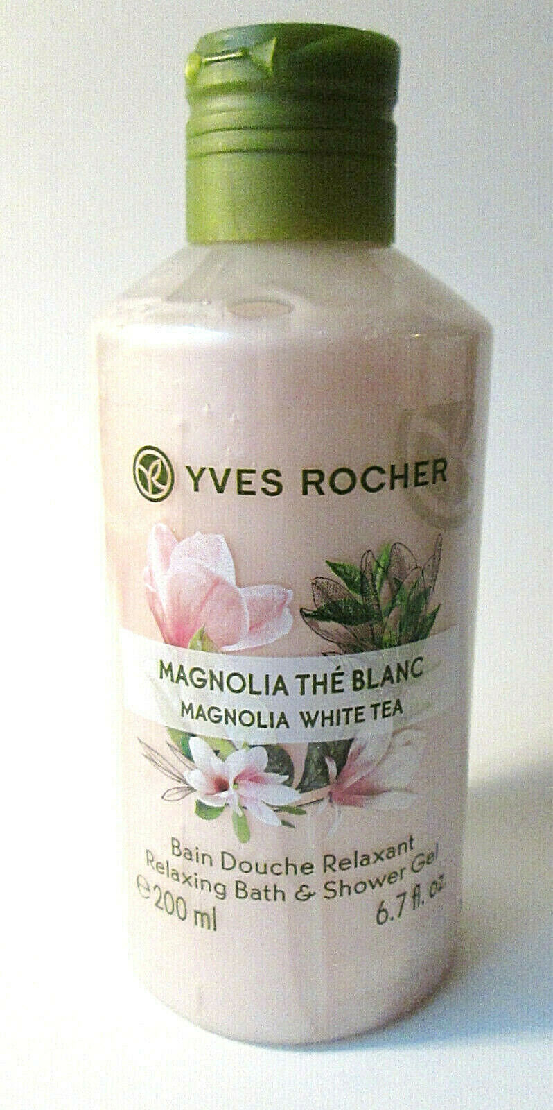 Yves Rocher MAGNOLIA WHITE TEA Relaxing Bath & Shower Gel Body Wash 6.7 oz NOS - $14.00