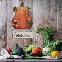 Wooden Pumpkin Welcome Sign Hanging Pumpkin Sign Fall Door Decor for Autumn Harv - £20.10 GBP+