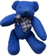 Vintage Delton Products Corp. Plush Mrs Teddy Bear in Navy bow 8” - $186.73 MXN