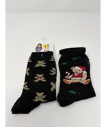 Women’s Vintage Black Christmas Holiday Socks 2-Pair Set New Vintage - $21.78