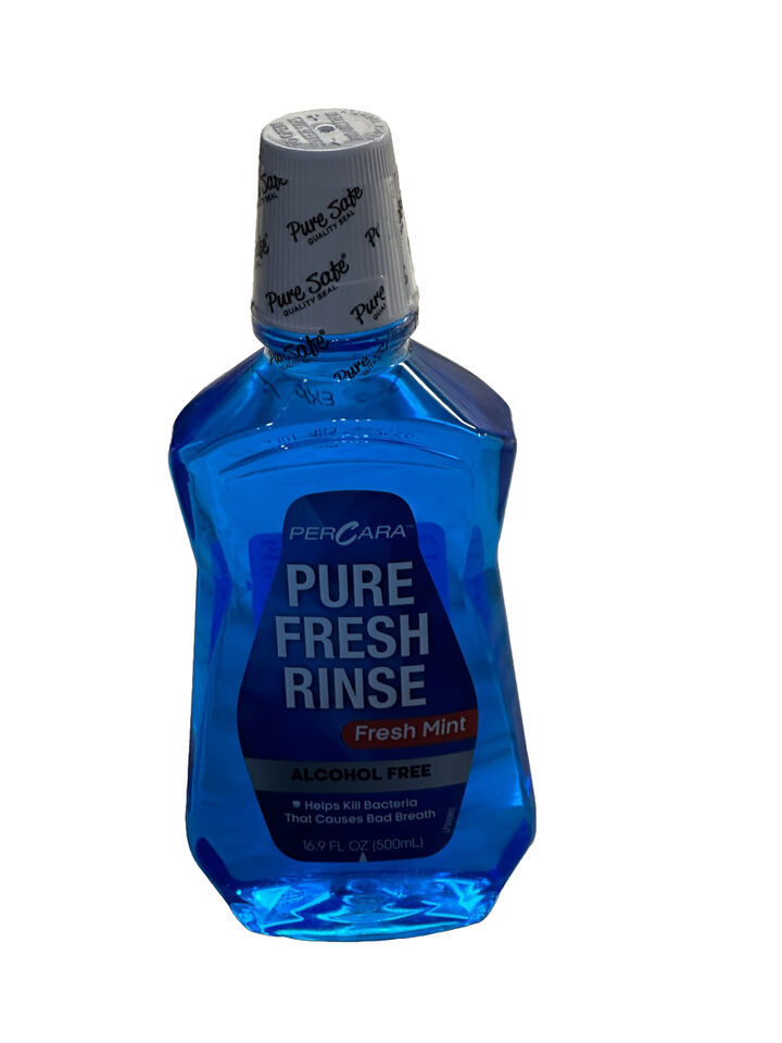 PerCara Fresh Mint Alcohol Free Pure Fresh Rinse Mouthwash 16.9oz/500ml-SHIP24HR