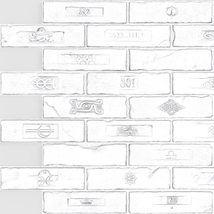 Dundee Deco White Faux Bricks PVC 3D Wall Panel, 2.9 ft X 2.1 ft (90cm X 64cm),  - £13.86 GBP+