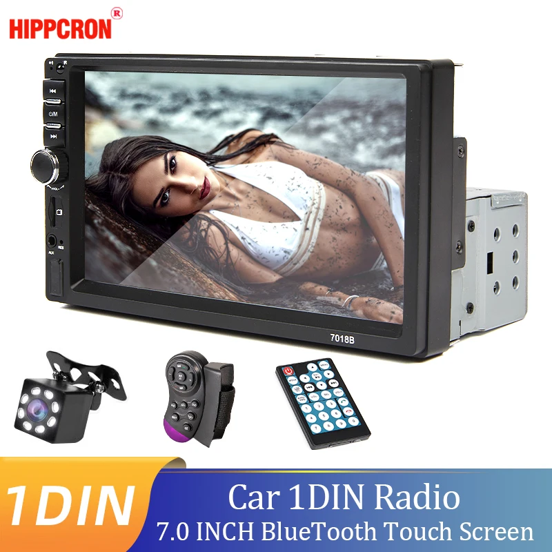 7 Inch 1 Din Car Radio MP5 Multimedia Player Touch Screen FM ISO Power Aux Input - £40.98 GBP+