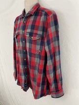 Gander Mountain Mens XLT Red Plaid Heavyweight Cotton Flannel Shirt - £18.14 GBP