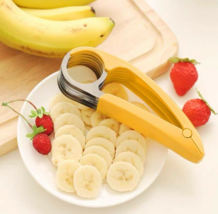 Banana Slicer Fruit Knife Veggie Hotdog Cucumber Cutter Kitchen Gadget Bar Tools - £8.81 GBP