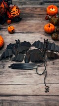 Pottery Barn Black Metal Vampire Bat Light Up Eye Halloween Yard Stakes - £70.88 GBP