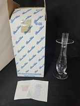 Princess House Heritage Candlestick Holder Vase With Box 6133 Crystal Flower - £19.60 GBP