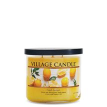 Village Candle Fresh Lemon, Medium Glass Apothecary Jar Scented Candle, ... - £13.12 GBP