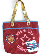 Vintage Y2K No Boundaries Women&#39;s Tote Weekender Bag, Boho Glam Red, NEW - £21.97 GBP