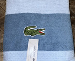 Lacoste ~ Blue Bath Towel 100% Cotton 30&quot; x 52&quot; Blue Big Crocodile Logo (C) - $29.07
