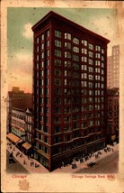 Chicago Savings Bank Bldg.,IL  Pub.-Curt Teich antique 1910 postcard bk50 - £9.41 GBP
