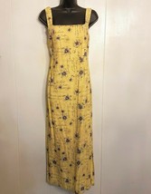Sarah Elizabeth Jumper/Column DRESS Casual Yellow Blue Floral Print 14 P... - $19.71