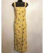 Sarah Elizabeth Jumper/Column DRESS Casual Yellow Blue Floral Print 14 P... - £15.61 GBP