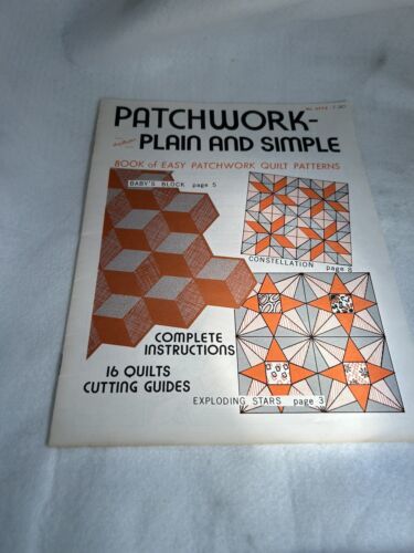 Patchwork Plain and Simple, Book of Easy Patchwork Quilt Patterns #3779  - $8.42