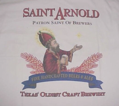SAINT ARNOLD Patron Texas Oldest Craft Brewery White Crew Neck T-Shirt 2... - £7.76 GBP