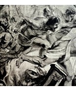 Rubens Abduction Of Hippodamia Print 1939 Gray Tone Plate Mythology Art ... - $24.99
