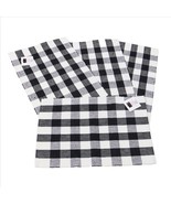 Kinara Madison Buffalo Check Black and White Place Mats Set 4 Aprox 13x1... - $19.79