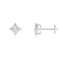 ANGARA Lab-Grown 0.66 Ct Princess-Cut Diamond Stud Earrings in 14K Solid... - £615.22 GBP