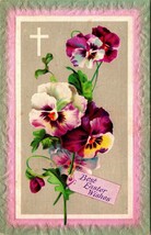 Best Easter Wishes Flowers Pansies Embossed 1911 DB Postcard E4 - £7.85 GBP