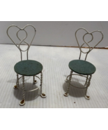 2 Vintage Dollhouse Miniature &quot;White Metal Wicker&quot; Ice Cream  Parlor Chairs - €11,08 EUR