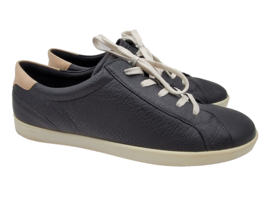 ECCO Leisure Lace Up Size 10 Woven Black Leather Casual Comfort Shoes - £34.07 GBP