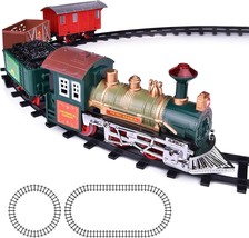 Kids Train Set Electric Train Set with Lights Sound Battery Operated Tra... - $58.22