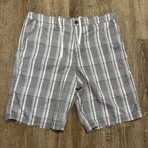 Valor Mens Board Shorts ~ Sz 36 ~ Gray ~ Plaid - £10.13 GBP