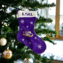 LSU Tigers Holiday Stocking Purple Yellow Embroider Plush Christmas Stocking NEW - £13.91 GBP