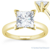 Square Forever ONE D-E-F Moissanite Solitaire Engagement Ring in 14k Yellow Gold - £597.41 GBP+