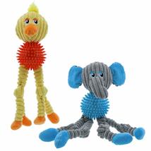 MPP Plush Dog Toys Corduroy Squeaker Dental Spike Ball Choose Elephant or Duck 1 - £16.57 GBP+
