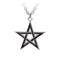 Alchemy Gothic P775 Black Star Protective Wiccan Pentagram Talisman Pendant - $25.99