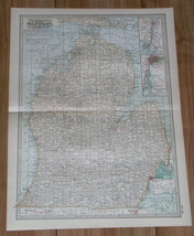 1897 Antique Dated Map Of Southern Part Of Michigan / Detroit - £19.44 GBP