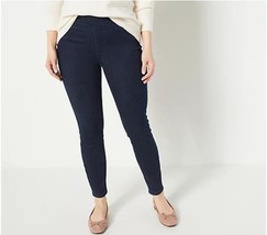 Denim &amp; Co. Cozy Touch Denim Pull-On Jeggings (Dark Wash, Petite 2) A465992 - $14.99