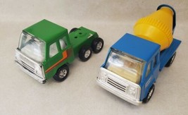 Vintage Metal Cement Truck Semi-Cab Made in Hong Kong Unbranded Lot of 2 - $24.55