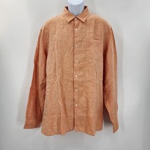 Baird McNutt Linen Murano Orange Adult Men Button Up Long Sleeve XL Shirt - $30.00