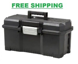 Dewalt Storage Tool Box Chest 24 In Latch Tray Organizer Case Black Wate... - $80.74