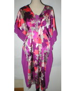 New Womens NWT $68 Satin H Halston Caftan Night Gown S M Cover Up Purple... - £53.81 GBP
