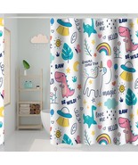 Dinosaur Rainbow Shower Curtain 72x72 Inch with Hooks - $57.41