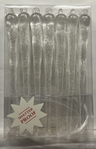 14 Pc Glitter Icicle Christmas Ornaments Shatter Proof 5&quot; - £7.19 GBP
